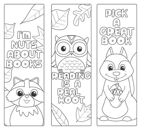 Cute Printable Bookmarks To Color